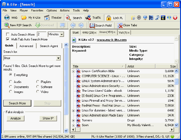 KAZAA LITE 2 7 kazaa lite 2 7: