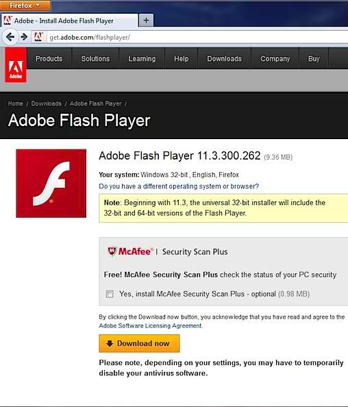 adobe netscape firefox flash plugin